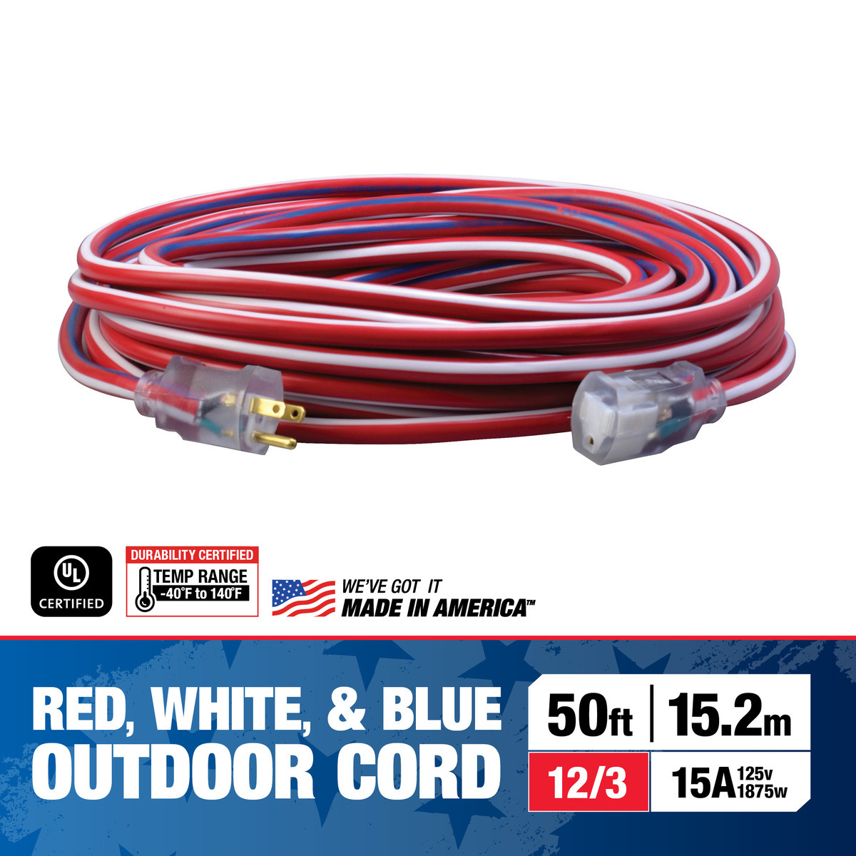 SOUTHWIRE 50-Foot Contractor Grade Extension Cord, Lighted End SJTW - Image 5